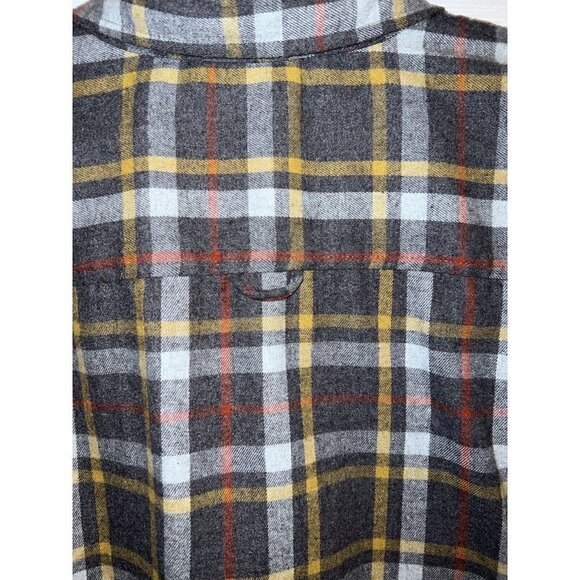 BURNSIDE Men's Gray Plaid Extra Soft Flannel Shirt Long Sleeve BD8283 Sz L - Picture 5 of 8